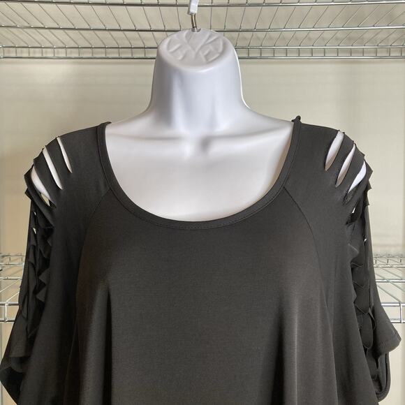 Jordan Taylor Women's Black Cutout Sleeve Tunic Top Size‎ XL Minimalist Stretchy - Picture 7 of 10